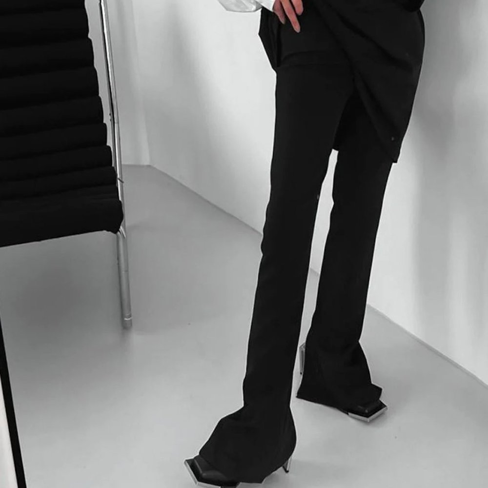 Split Hem Leggings with Zippers